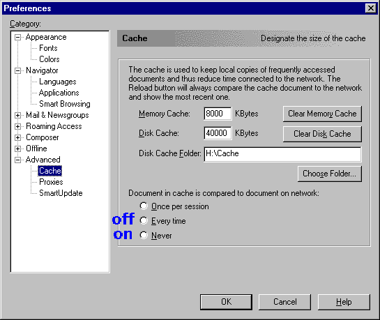 Netscape: Configuración